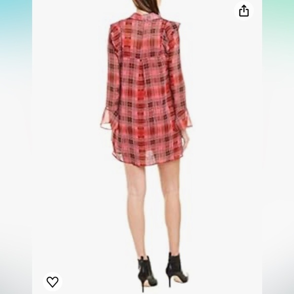 NWT - Jack by Bb Dakota Cherry Red Shirt Chiffon Dress. Size Small NWT - Picture 2 of 14